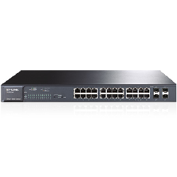 TP-Link TL-SG2424P commutateur réseau Géré L2 Gigabit Ethernet (10/100/1000) Connexion Ethernet, supportant l'alimentation via ce port (PoE) 1U Noir