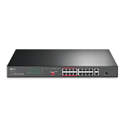 TP-Link TL-SL1218P commutateur réseau Non-géré Gigabit Ethernet (10/100/1000) Connexion Ethernet, supportant l'alimentation via ce port (PoE) 1U Noir (TL-SL1218P)