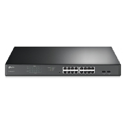 TP-Link TL-SG1218MPE Géré L2 Gigabit Ethernet (10/100/1000) Connexion Ethernet, supportant l'alimentation via ce port (PoE) 1U Noir (TL-SG1218MPE)