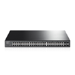 TP-Link T1600G-52PS commutateur réseau Géré L2+ Gigabit Ethernet (10/100/1000) Connexion Ethernet, supportant l'alimentation via ce port (PoE) 1U Noir