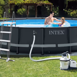 Intex 26340NP Piscine hors sol Rectangle 6836 L Bleu, Gris