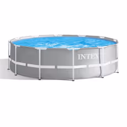 Kit Piscine - INTEX Prism Frame - Ronde Tubulaire - 3,66 m x 99 cm - Gris