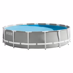 Intex 26726, 16805 L, Piscine hors sol, Adultes et enfants, Echelle, Gris, 72,5 kg