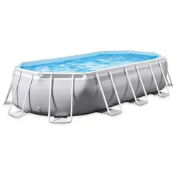 Intex 26798 piscine hors sol Oval 18202 L Gris