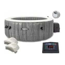Intex PureSpa Greywood Deluxe 795 L 4 personne(s) Rond Gris