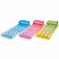 Matelas De Natation Gonflable INTEX - Âge recommandé: +14 ans - Nombre de place: 1 Place - une surface supérieure transparente avec des trous creux qui peuvent être utilisés comme porte-gobelets pour les boissons gazeuses - Dimensions: 190x70cm - Couleur: vert