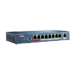 Hikvision Digital Technology DS-3E0109P-E/M(B) commutateur réseau Non-géré L2 Fast Ethernet (10/100) Connexion Ethernet, supportant l'alimentation via ce port (PoE) Bleu