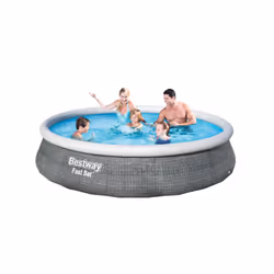 Bestway Fast Set 57376 piscine hors sol Piscine gonflable Rond 7340 L Gris - Vue supplémentaire 4