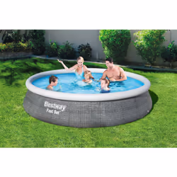 Bestway Fast Set 57376 piscine hors sol Piscine gonflable Rond 7340 L Gris - Vue supplémentaire 5