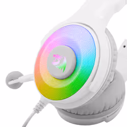 REDRAGON H350W-RGB écouteur/casque Avec fil Arceau Jouer USB Type-A Blanc
