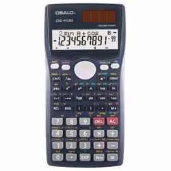 Calculatrice Scientifique OSALO - Ecran LCD - Affichage: 12 chiffres - 2 sources d'alimentation: Pile bouton + Alimentation s ...