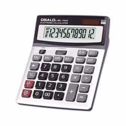 -Calculatrice de bureau 12 chiffres - 2 sources d'alimentation : solaire ou batterie - Ecran LCD extra large - Clés en plasti ...