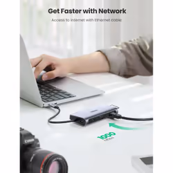 Ugreen 80133 hub & concentrateur USB 3.2 Gen 1 (3.1 Gen 1) Type-C 5000 Mbit/s Gris - Vue supplémentaire 3