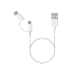 Xiaomi Mi 2-in-1 USB Cable (Micro USB to Type C) 100cm câble USB 1 m USB 2.0 USB A Micro-USB B Blanc