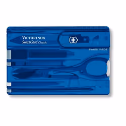 Victorinox SwissCard Classic, Bleu, Transparent, Synthétique ABS, 82 mm, 4,5 mm, 26 g