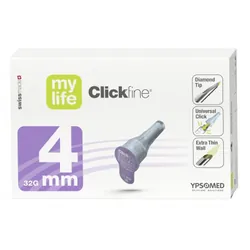 Click fine Aiguilles stylos à insuline 4 mm B/100