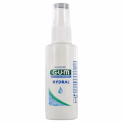 GUM Hydral Spray Humectant 50 ml à la formule douce est recommandé pour les bouches sèches et sensibles.