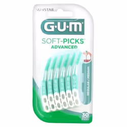 GUM Soft-Picks Advanced, SS-M, 30 pièce(s), Élastomère thermoplastique (TPE), Polypropylène (PP)