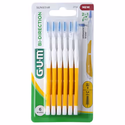 GUM Bi-Direction - Modèle : 2714 : 1,4 mm est une brossette à double position pour atteindre les espaces interdentaires antér ...