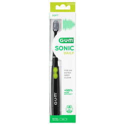 GUM Sonic Daily Brosse à Dents Souple 4100 - Couleur : Noire