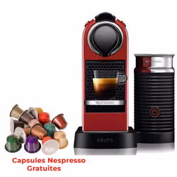 Machine à Café NESPRESSO CITIZ&MILK C123 - Capacité du réservoir d'eau: 1 Litre - Capacité du conteneur de capsules utilisées ...
