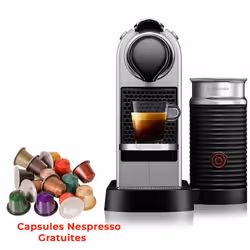 Machine à Café NESPRESSO CITIZ&MILK C123 - Capacité du réservoir d'eau: 1 Litre - Capacité du conteneur de capsules utilisées ...