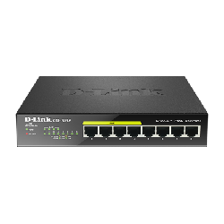 D-Link DGS-1008P commutateur réseau Non-géré Gigabit Ethernet (10/100/1000) Connexion Ethernet, supportant l'alimentation via ce port (PoE) Noir (DGS-1008P)