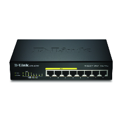 D-Link DGS-1008P/E commutateur réseau L2 Connexion Ethernet, supportant l'alimentation via ce port (PoE) Noir (DGS-1008P/E)