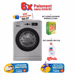 Lave linge Séchant Frontale WHIRLPOOL 11Kg (FWDD117168SBS EX) - Silver