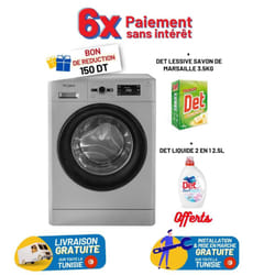 Lave linge Séchant Frontale WHIRLPOOL 11Kg (FWDD117168SBS EX) - Silver