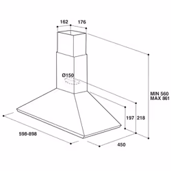 Hotte Whirlpool 90cm Pyramide - Inox (AKR 945/IX )