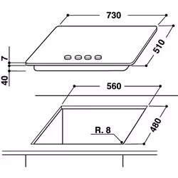 Whirlpool GMA 7522/IXL plaque Acier inoxydable Intégré Gaz 5 zones