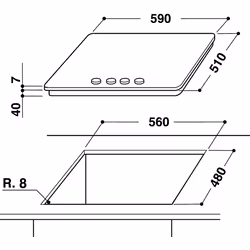 Whirlpool GMA 6410/IX plaque Acier inoxydable Intégré Gaz 4 zones