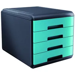 ARDA 18P4PTU module de classement de bureau Polypropylène (PP), Polystyrol Noir, Turquoise