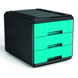 ARDA 19P3PNTU module de classement de bureau Polypropylène (PP), Polystyrol Anthracite, Turquoise