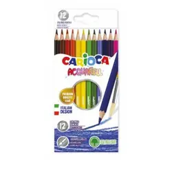Carioca 42857 crayon de couleur Noir, Marron, Vert, Vert clair, Rose, Violet, Rouge, Violet, Jaune 12 pièce(s)