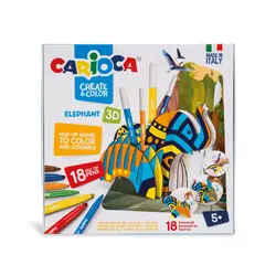 Carioca Pop-Up Elephant Set de coloriage 3d