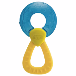 Chicco Fresh Relax Anneau de Dentition 4 Mois et + - Couleur : Jaune et Turquoise