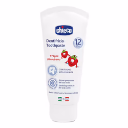 Chicco Dentifricio Fragola, Dentifrice anti-caries, 50 ml, Bébé, 1 an(s)