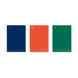 Pigna Monocromo bloc-notes A5 40 feuilles Bleu, Vert, Orange