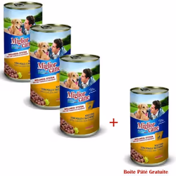 Pâté MIGLIOR CANE Poulet Pour Chiens - Contenance: 405Gr - Recette facile à digérer et hautement appétente - Repas complet et ...