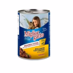 Gatto MIGLIOR Coniglio Lapin Pour Chats - Contenance: boite de 405 gr - Envisagez de nourrir votre chat en alternant les alim ...
