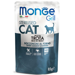 MONGE GRILL CHAT STERILISE RICHE EN TRUITE 85GR