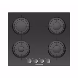 Hoover H-HOB 300 GAS HGV64SMB, Noir, Intégré (placement), Gaz, Verre trempé, 4 zone(s), 4 zone(s)