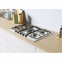 Candy Timeless CHW74WX Acier inoxydable Intégré (placement) 75 cm Gaz 5 zones