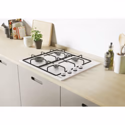 Candy CHW6LWW Blanc Intégré (placement) 60 cm Gaz 4 zones