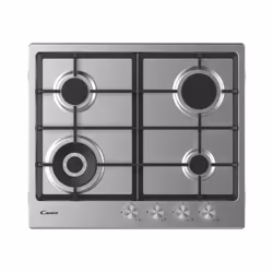 Table de cuisson CANDY CHG6BF4WPX - Nombre de bruleurs : 4 - Bruleur à double couronne - Sécurité par thermocouple - Matière: ...