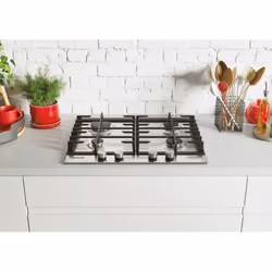 Hoover H-HOB 300 GAS HHG6BRMX Acier inoxydable Intégré (placement) 59.5 cm Gaz 4 zones