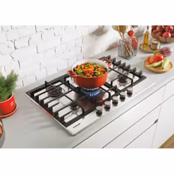 Hoover H-HOB 300 GAS HHG75WMX Acier inoxydable Intégré (placement) 74 cm Gaz 5 zones