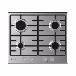 Hoover H-HOB 300 GAS HHW6BRMX, Acier inoxydable, Intégré (placement), 59.5 cm, Gaz, Acier inoxydable, 4 zone(s)